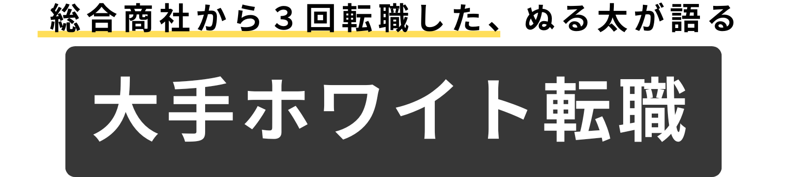 総合商社から３回転職した、ぬる太が語る大手ホワイト転職